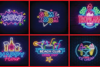 design 3 neon logo in just 8 hours