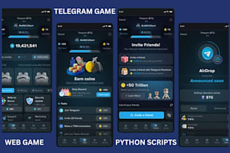 do python scripts, telegram game ai bot development, web online multiplayer game