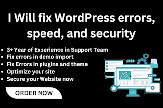 fix wordpress errors, speed, and security