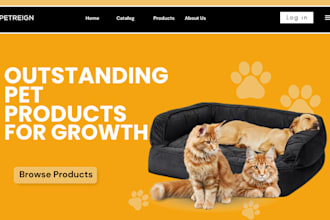 design quality pet supplies shopify store pet food, pet toy dog supplies website