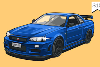 design a tracing vector illustration of your car