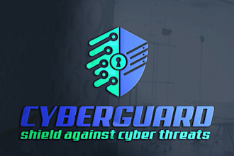 make crypto coin cyber security tech and technology logo design