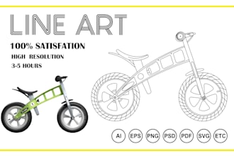 create vector line art of any product outline in 24 hours