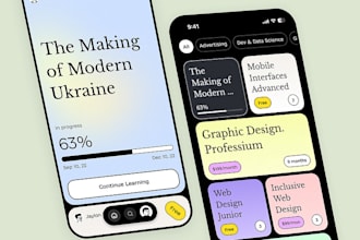 design and development wallet, fintech, fitness, health, education app UI UX