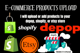 upload or add products to your depop, shopify, or etsy store
