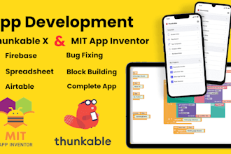 create app on mit app inventor and thunkable x