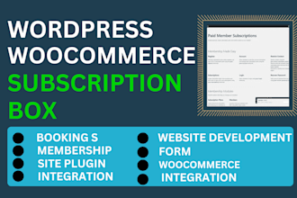 create woocommerce subscription membership wordpress shopify website create joy