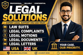 draft legal complaint, lawsuit, legal motion, petition and legal document