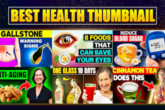 create eye catching health niche youtube thumbnails to boost views
