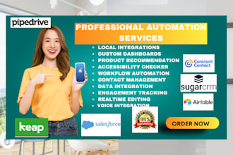setup automation salesforce pipedrive airtable keap constant contact sugar crm