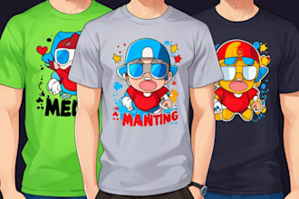 do amazing cartoon t shirt design for you