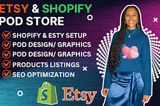 do etsy shopify pod store setup pod dropshipping product listings