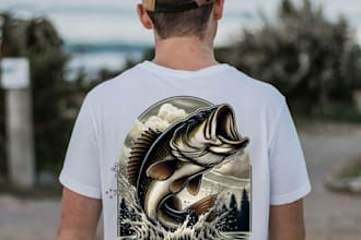 do hunting, fishing and camping t shirt design for you