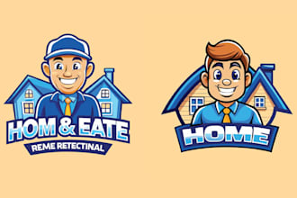 create high quality mascot home real estate logo