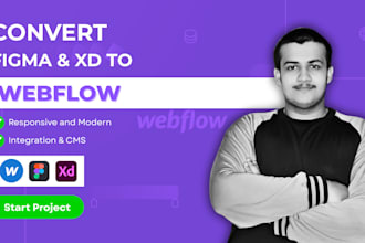 convert figma or xd design to responsive webflow cms website