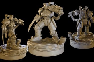 sculpt 3d miniature warhammer dnd tabletop toys figurine 3d model for printing
