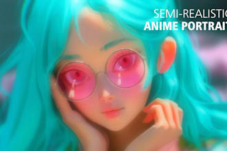 draw a stunning semirealistic anime portrait