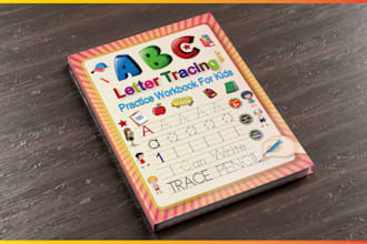 do kids activity book interior and kids coloring book cover for kdp