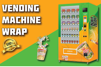 design eye catching vending machine wrap, icecream, popcorn machine wrap