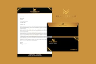 do letterhead, envelope, letterhead design with word file, stationery items