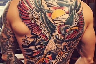 desing a tattoo in american traditional style