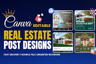 design social media real estate posts and templates in canva