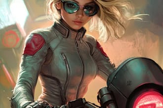 draw a sci fi character design or sci fi character art