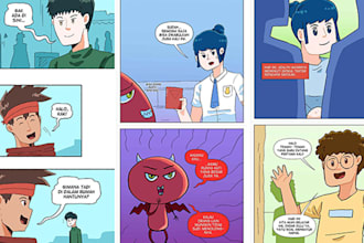create a full episode webtoon for you with my style