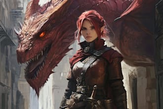 design a unique female dnd character art for your projectn