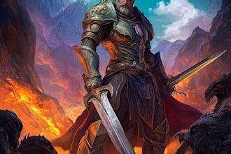 desing a male dnd character art and dnd character art