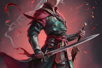 create a dnd character art and illustration for you