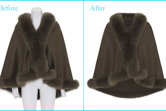 do ghost mannequin effect, neck joint, and clothing editing in service