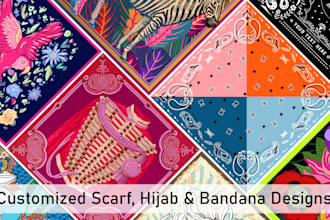 create customized scarf and bandana designs for fabric print