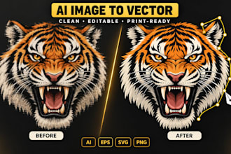 recreate ai generated images as editable print ready vectors