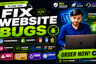 be your expert to fix HTML CSS, elementor, and shopify bugs