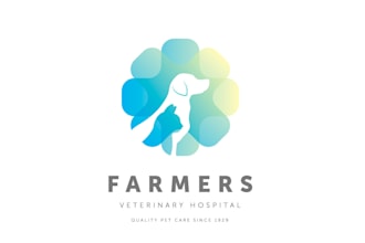design an abstract, modern veterinary hospital logo