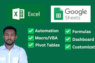 create professional excel dashboards, automations, and data analysis reports