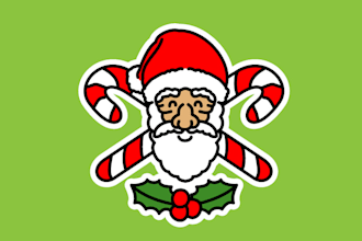 design genius christmas santa and mascot logo