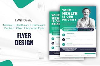 do medical, health care, home care, dental flyer design