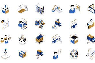 custom isometric icon design for websites and apps
