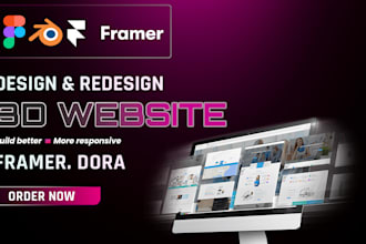 build a professional and responsive framer,webflow,dora website