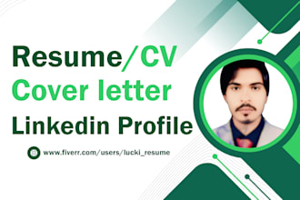 provide professional resume, CV, cover letter, and linkedin