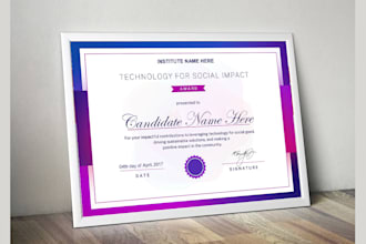 create professional diploma, degree award and certificate design