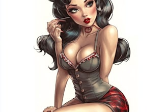 design a pin up girl and pin up girl illustration