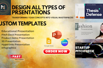 design and redesign presentation, create custom presentation and animated slides