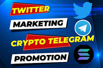twitter marketing to 100x crypto token sales telegram promotion to hit investors