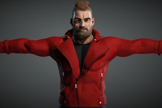 be unreal engine modeler, realistic character for animation, sfm, facial rig,glb