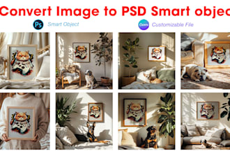 create PSD smart object product mockup templates in photoshop and canva