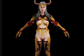 build up stylized game character,anime texturing,realistic cartoon model, uv map