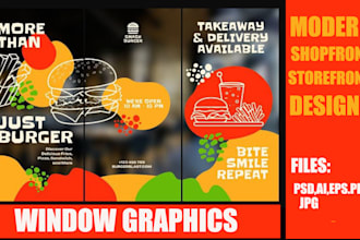 design shop front, store front, window graphics, window stickers, signage,decals
